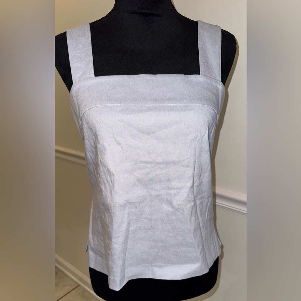 Antonio Melani Soft light blue Linen-Blend Square-Neck Tank – Size 4